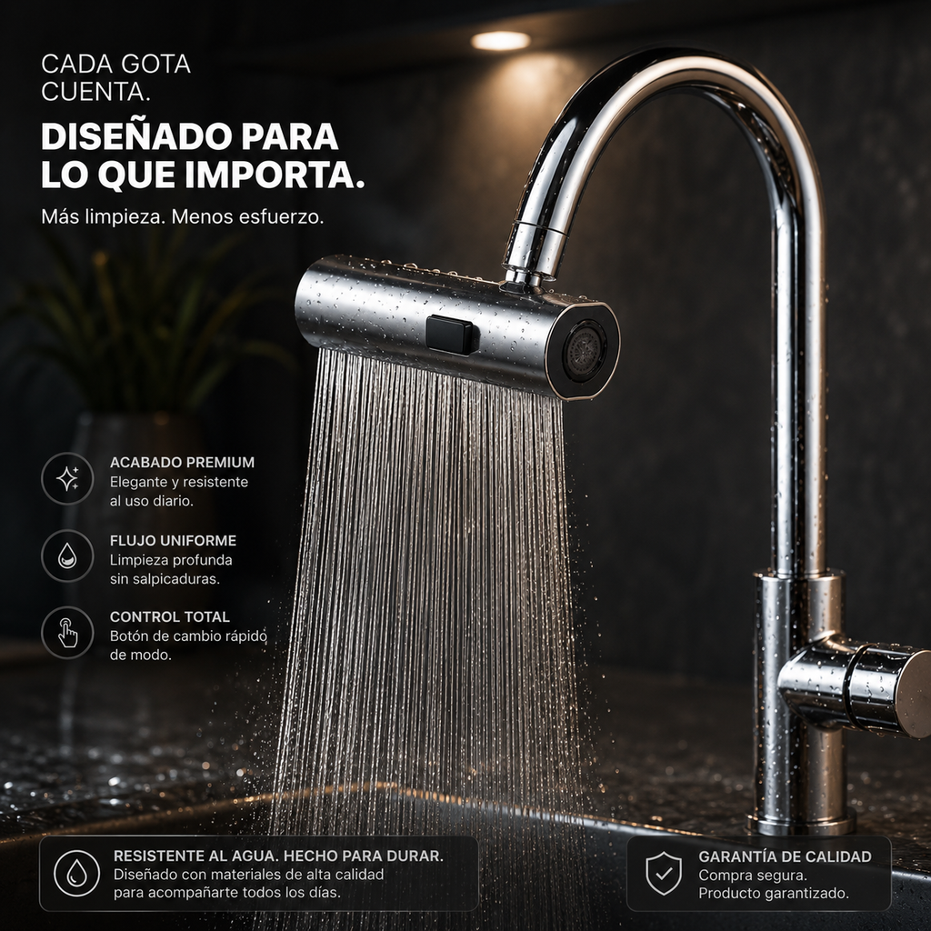 Grifo 3 Modos - Ahorro Inteligente de Agua