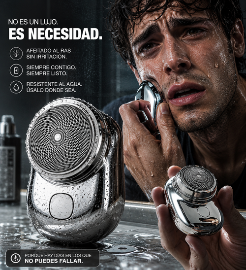 Afeitado Profesional al Instante - Mini Afeitadora Portátil 7200RPM