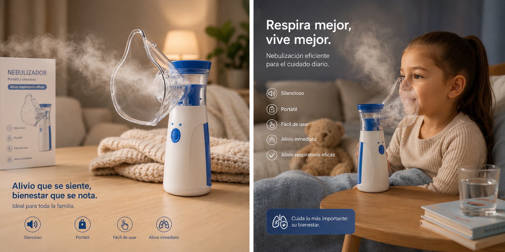 Alivio Respiratorio Inmediato - Nebulizador Ultrasónico Portátil Silencioso