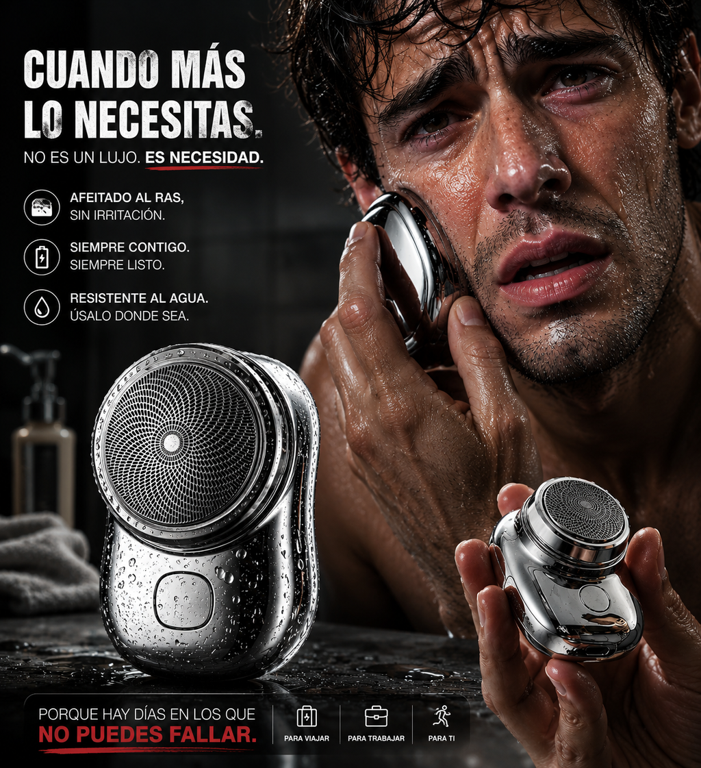 Afeitado Profesional al Instante - Mini Afeitadora Portátil 7200RPM