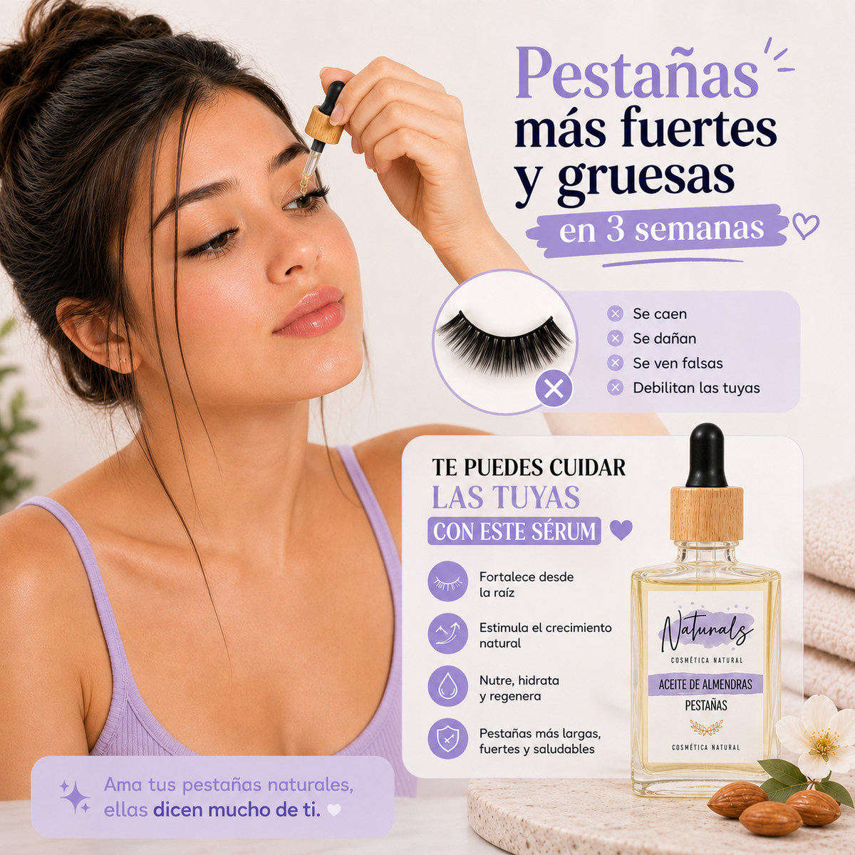Nutre el crecimiento de tus pestañas.