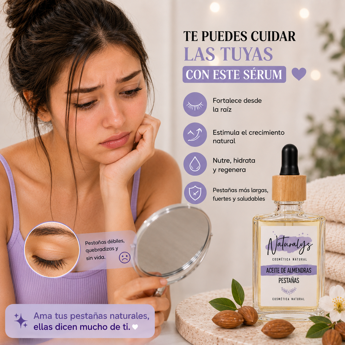 Nutre el crecimiento de tus pestañas.