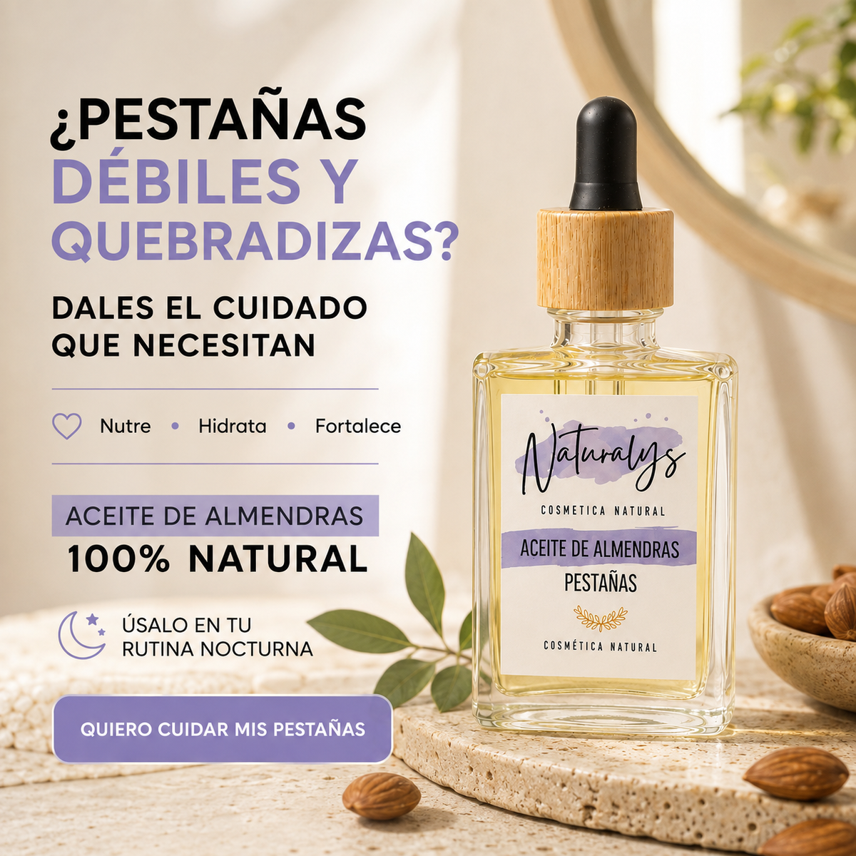 Nutre el crecimiento de tus pestañas.