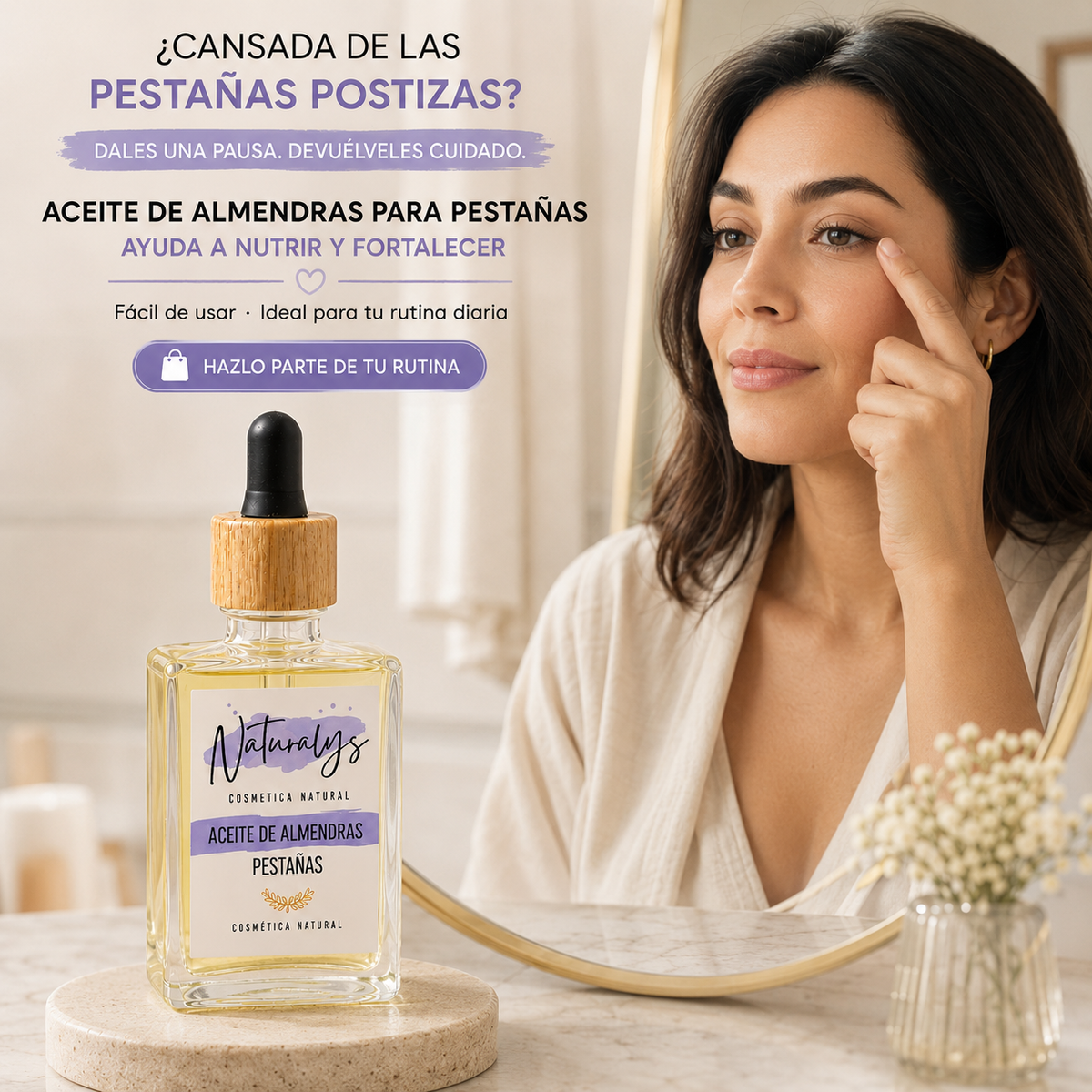 Nutre el crecimiento de tus pestañas.